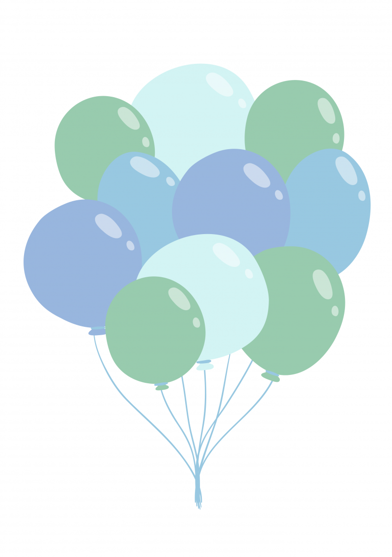 Blahopřání k narození kluka s balónky