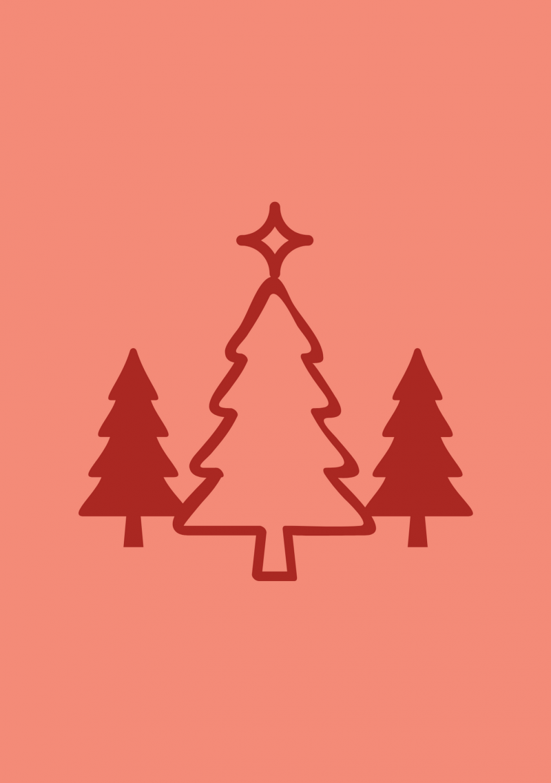Vánoční blahopřání klasické se stromečkem
